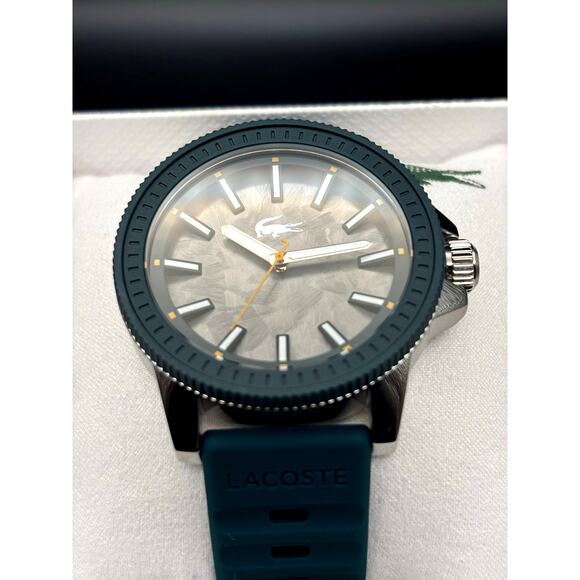 Lacoste Highkey 2011358 Men’s Green Silicone Strap Quartz Watch NIBWT - Picture 3 of 17